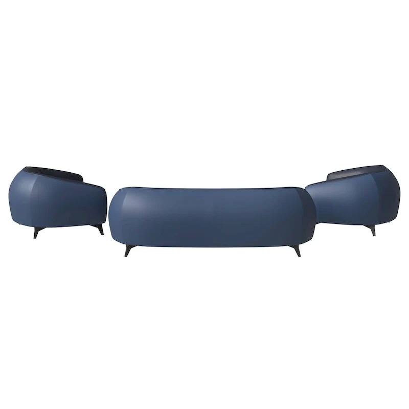 3-Piece Sofa Set Upholstered PU Leather with Solid Wood Frame and Steel Legs Opula Series by LeisureMod