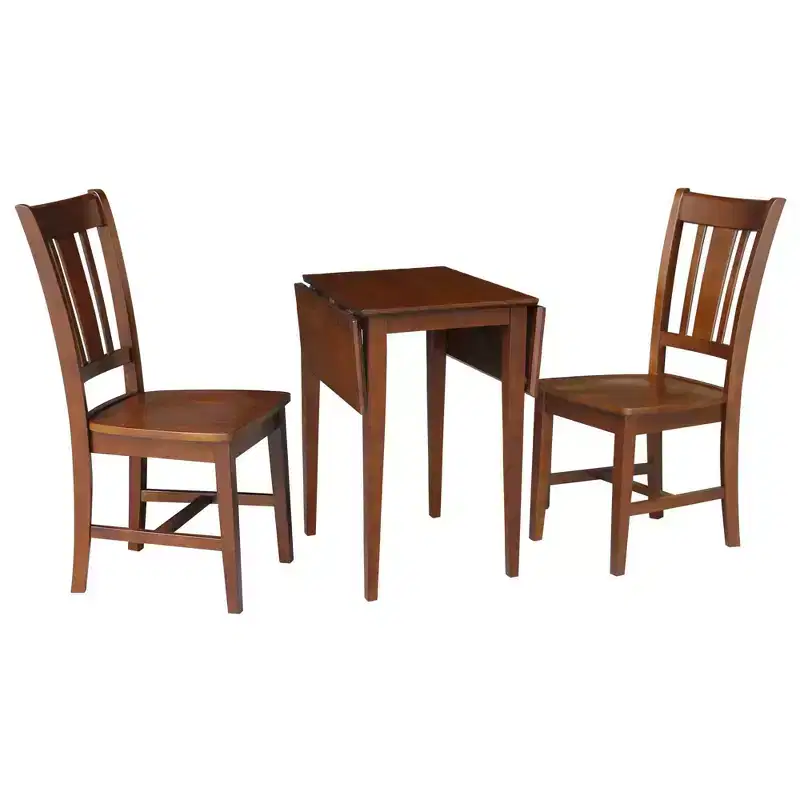 International Concepts Small Dual Drop Leaf Dining Table with 2 San Remo Splat