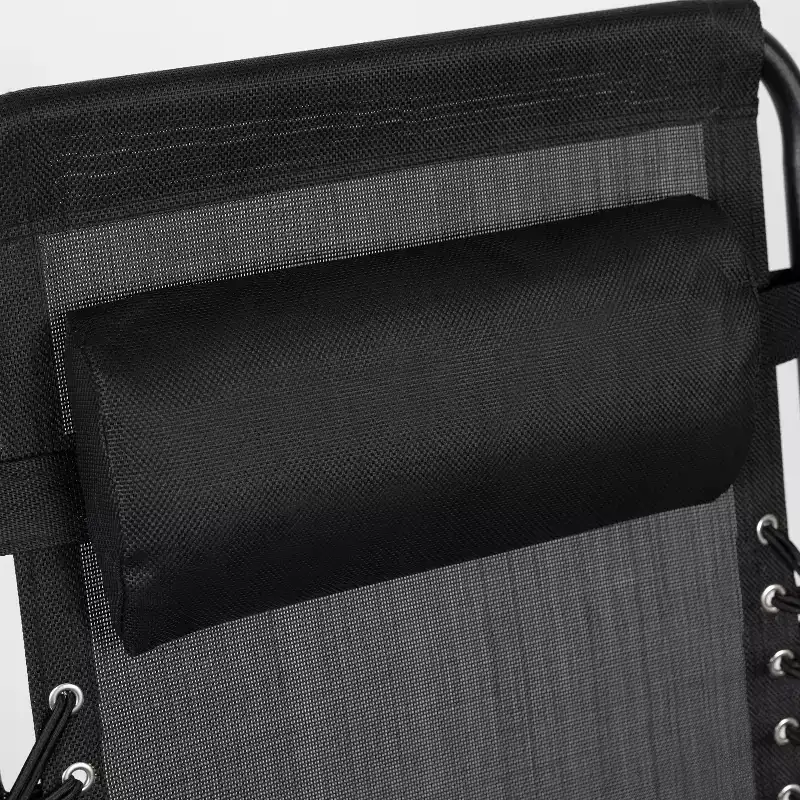 Merrick Lane Set of 2 Folding Mesh Upholstered Zero Gravity Chair with Removable Pillow and Cupholder Tray