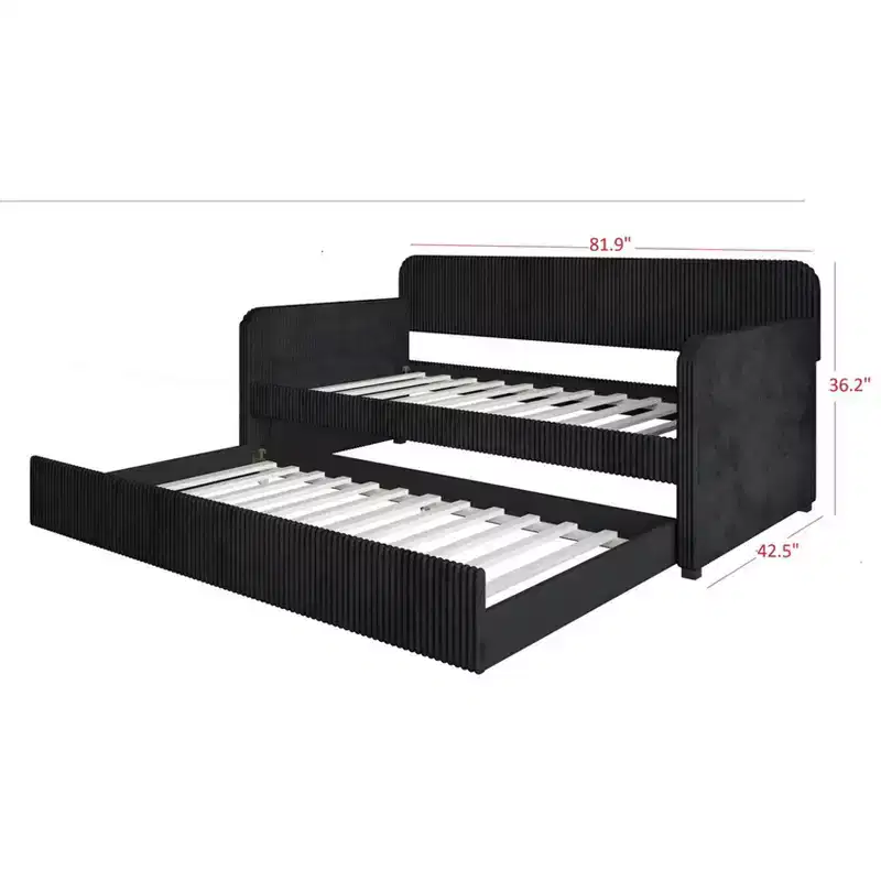Home Design Melissa Twin Upholstered Daybed with Trundle