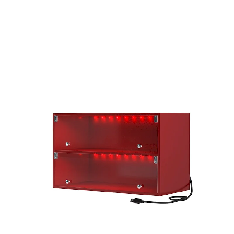 Glass Door Shoe Box Shoe Storage Cabinet For Sneakers With RGB Led Light