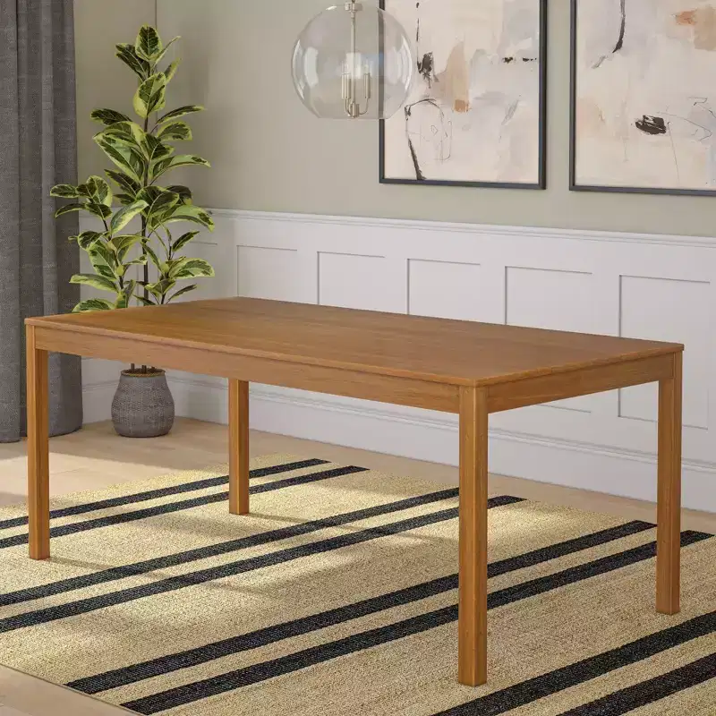 72 Inch Wooden Dining Table for 6, Rectangular Kitchen Table