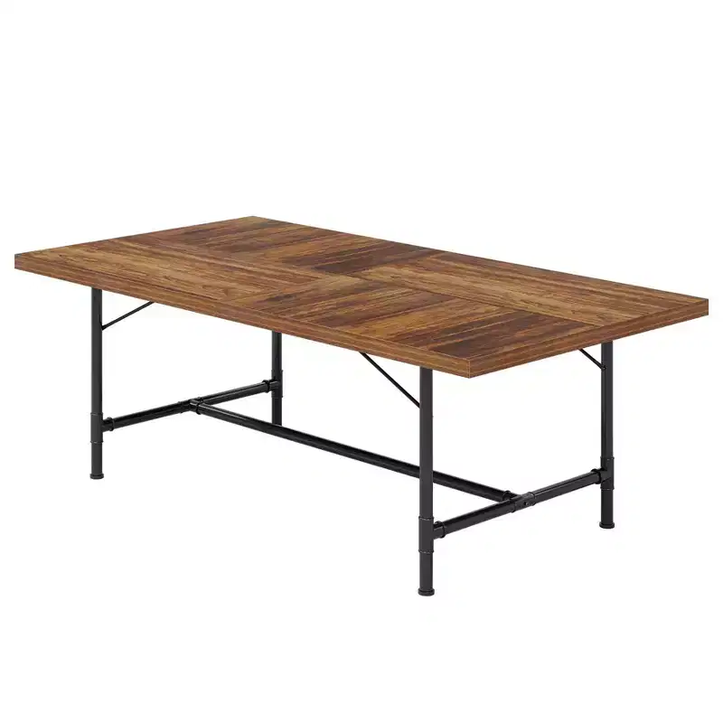 70.9-inch Dining Table for 6-8 People, Rectangle Wood Kitchen Table with Tube Metal Frame for Dining Room, Living Room