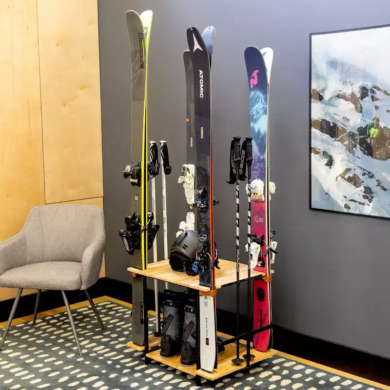 Freestanding Ski Organizer, Holds 4 Pairs of Skis