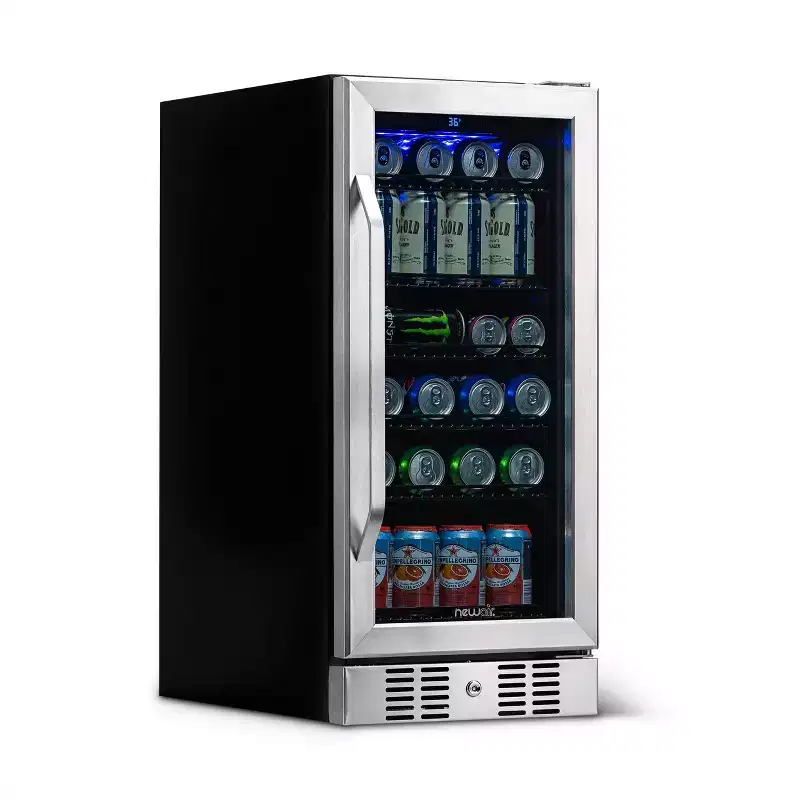 Newair 96-Can Built-In Stainless Steel Beverage Fridge - 15