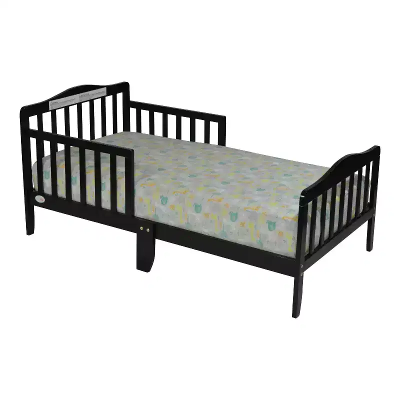 GDFStudio Youngmin Modern Wooden Toddler Bed with Safety Rail