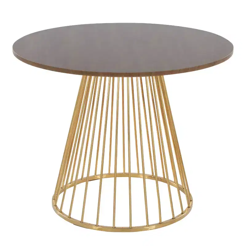 Canary Wood Dining Table Gold/Walnut