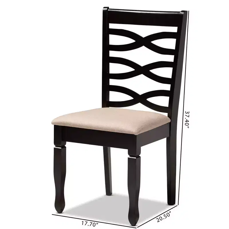 4pc Lanier finished Wood Dining Chairs - Baxton Studio