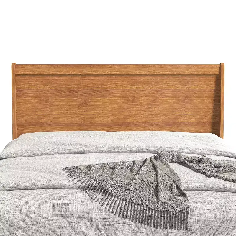Galano Queen Abby Serene Bed with Headboard  Amber Walnut
