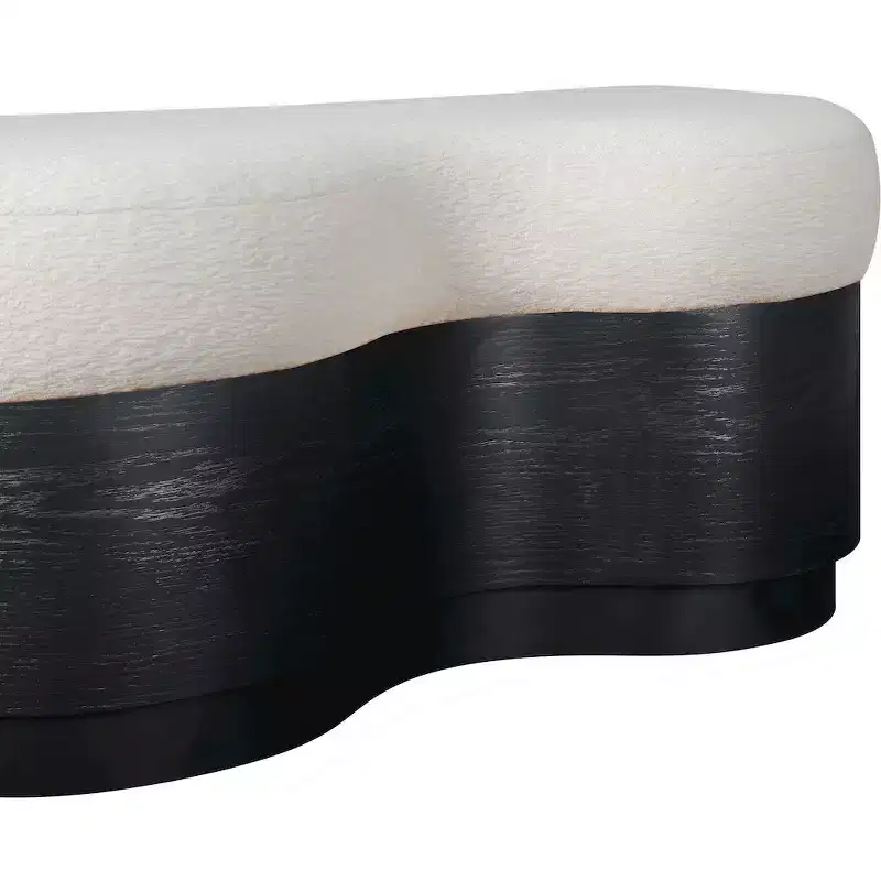 Meridian Furniture,Savoy Velour Fur Fabric Bench