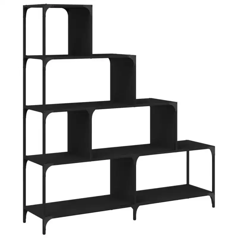 vidaXL Bookcase 4-Stair Storage Bookshelf Display Cabinet Engineered Wood