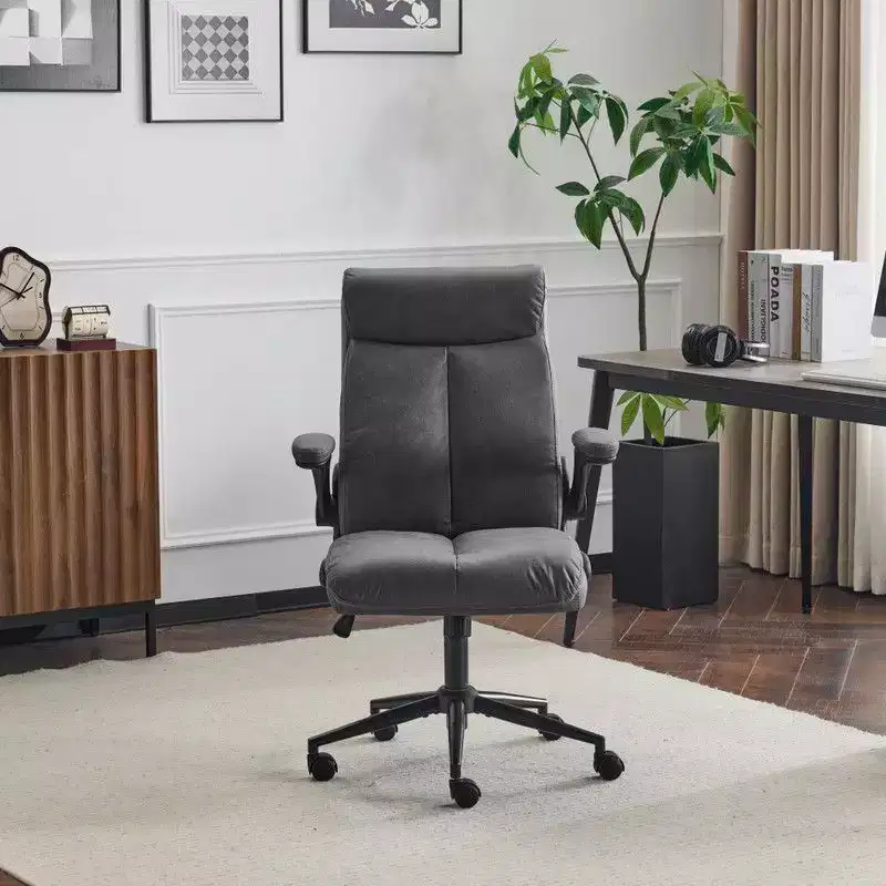 28 InchW Mid-Back Swivel Office Chair Task Chair With Adjustable Arms