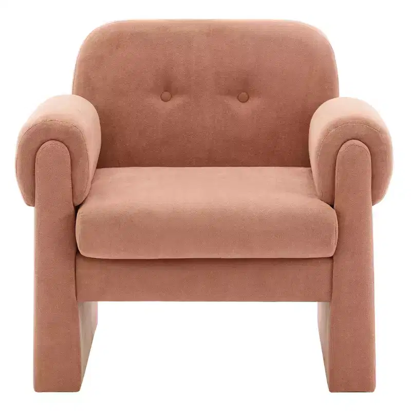 Fluffy Cloud Upholstered Accent Armchair Set of 2 Velvet Ergonomic Bedroom Reading Chair