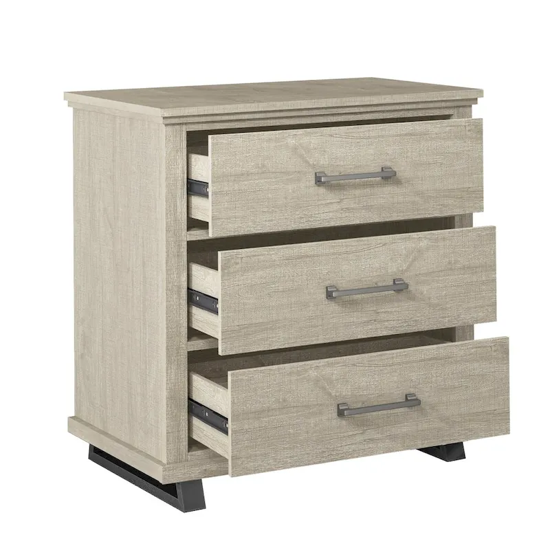 Farmhouse 4-Piece Bedroom Set - 2 Nightstand, 1 Chest and 1 Dresser