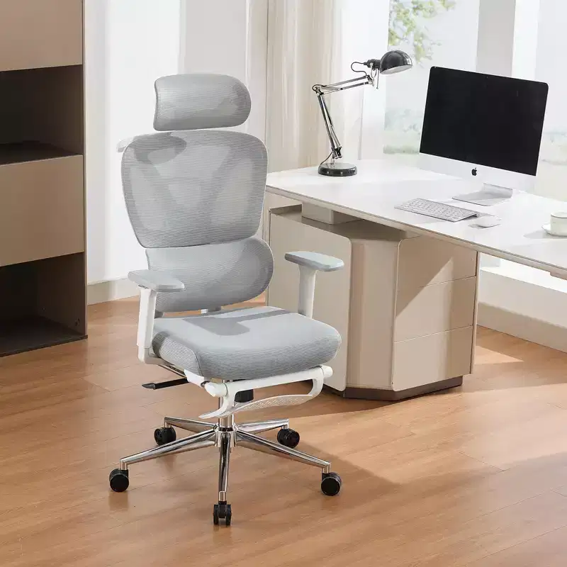 Ergonomic Office Chair, Computer Desk Chair Comfy with Adjustable Padded Headrest,Comfortable Lumbar Support &3D Armrest Gaming Chairs,Gray