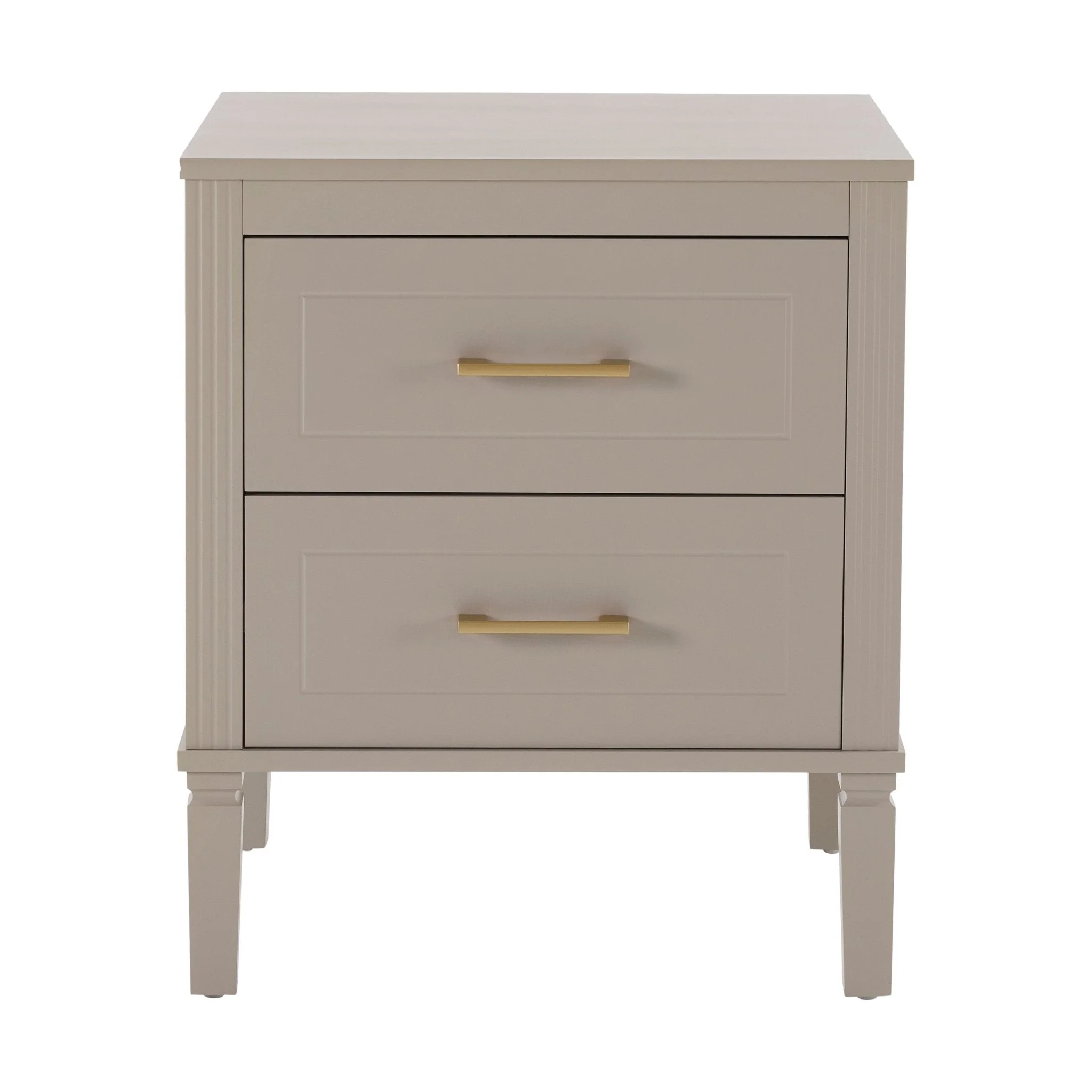 2 Drawer Bedside Table - Taupe