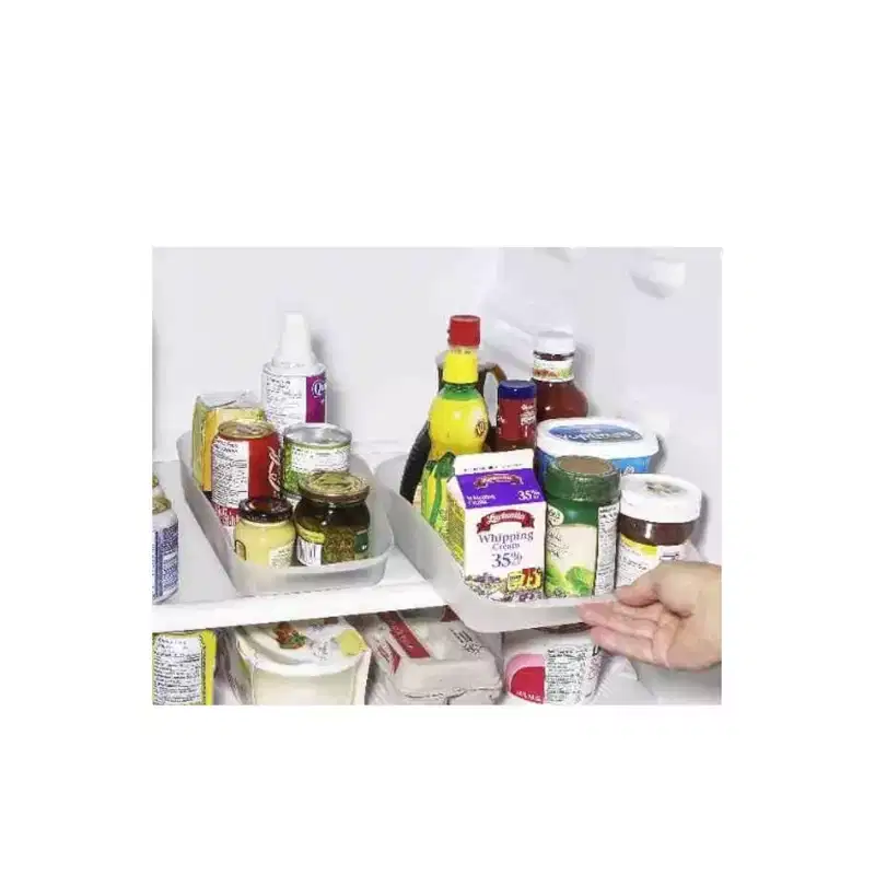 Jumbl Refrigerator Organizer Bins - 3L x 10W Clear Plastic Bins For Fridge, Freezer, and More