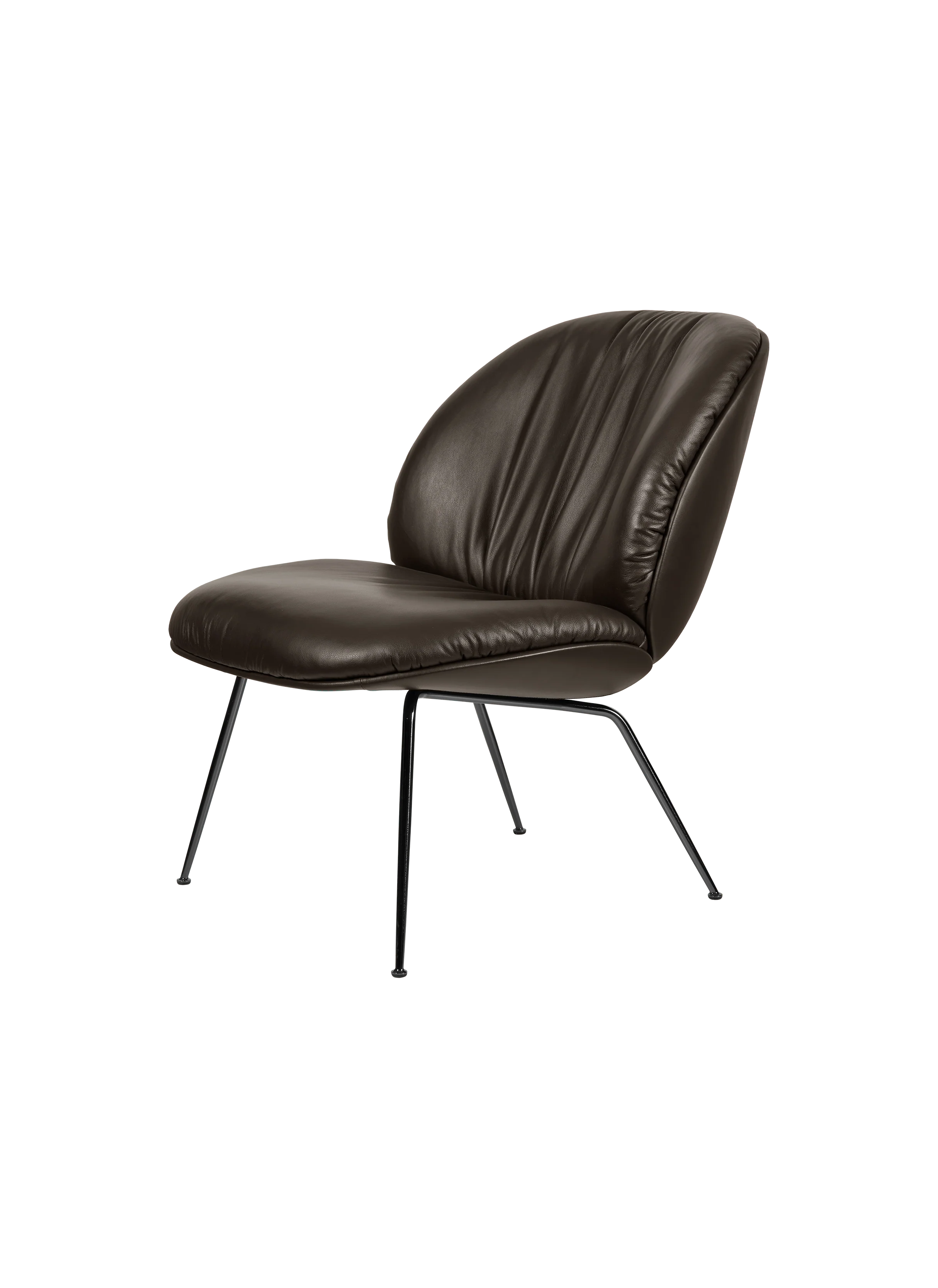 Modern Cream Fully Upholstered Soft Lounge Chair with Low-Profile Metal Base for Living Room