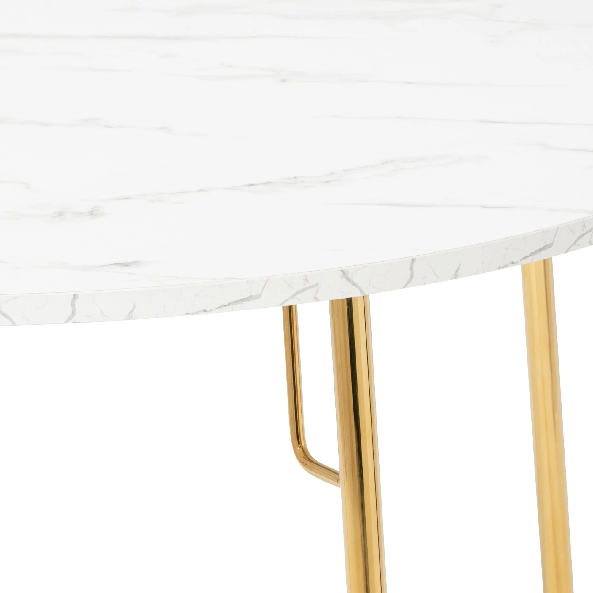 Round Marble-Top Dining Table
