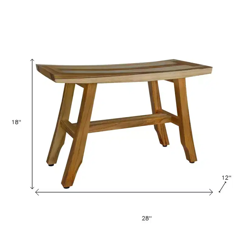 28 Natural Teak Rectangular Shower Bench