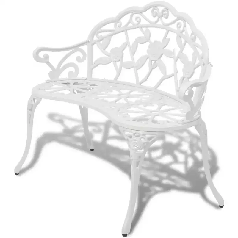 vidaXL Garden Bench Black Cast Aluminum, Cast Iron Medium