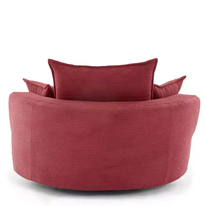 360 Swivel Barrel Chair with Dual-Layer Cushion Design