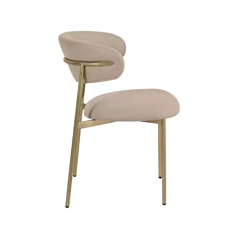 Taupe Vegan Leather Dining Chair, Set of 2