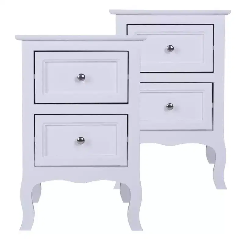 Karl Home 15.7In. W White MDF 2-Drawer - 2Pcs