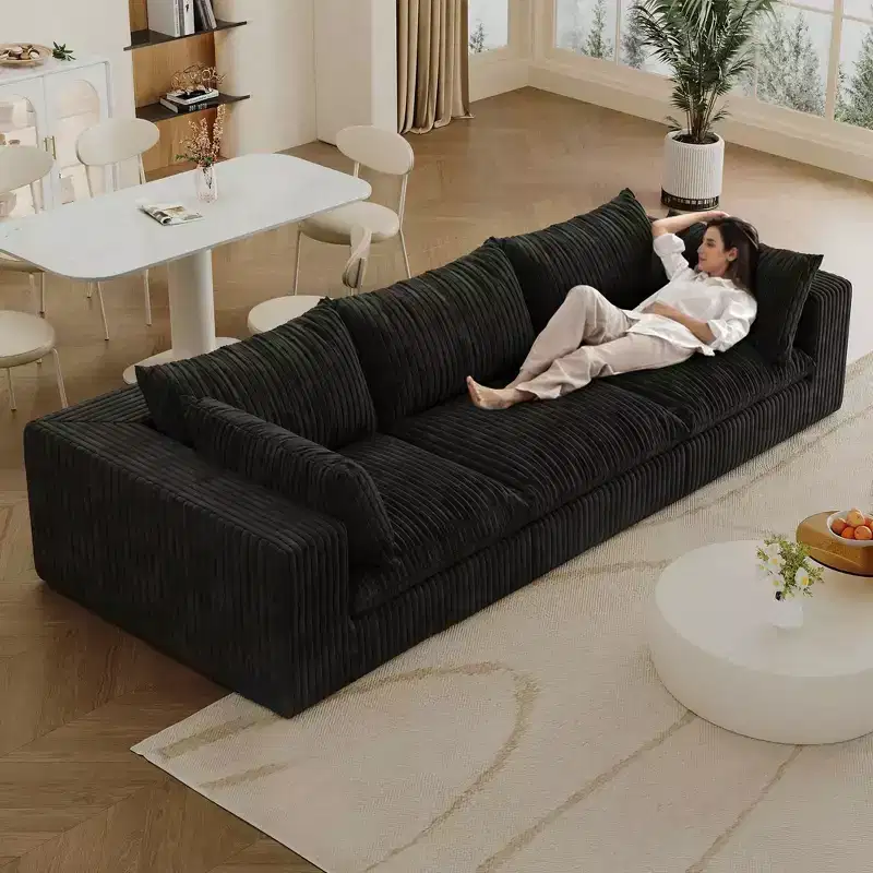 MAYEERTY 39.8 Cloud Sofa Black - 39.8, Corduroy, Double-Layer, No Assembly, DIY for Corner