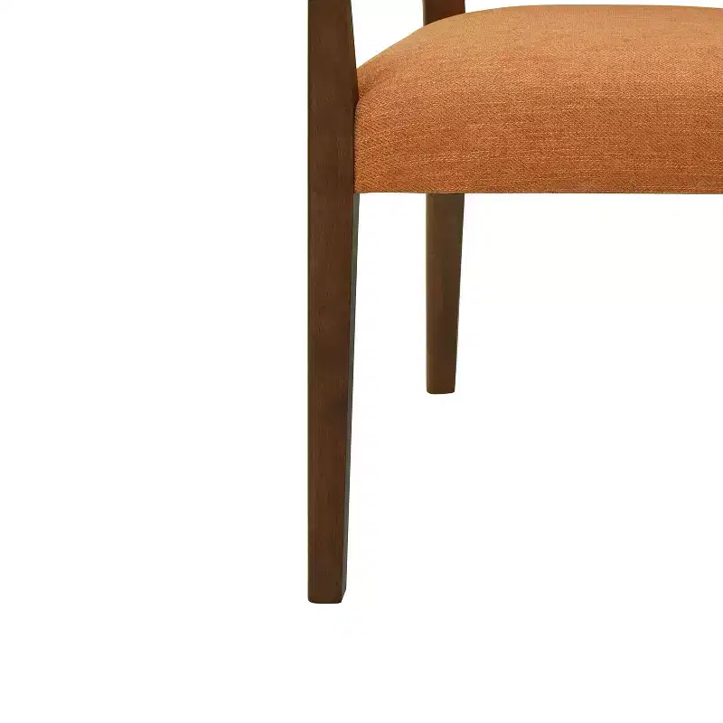 Christopher Knight Home Set of 2 Nolan Rubberwood Upholstered Dining Arm Chairs with Cane Webbing Caramel/Walnut