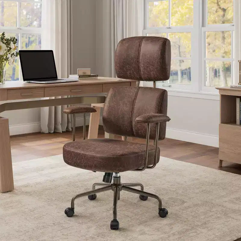 Faux Suede Fabric High Back Office Chair