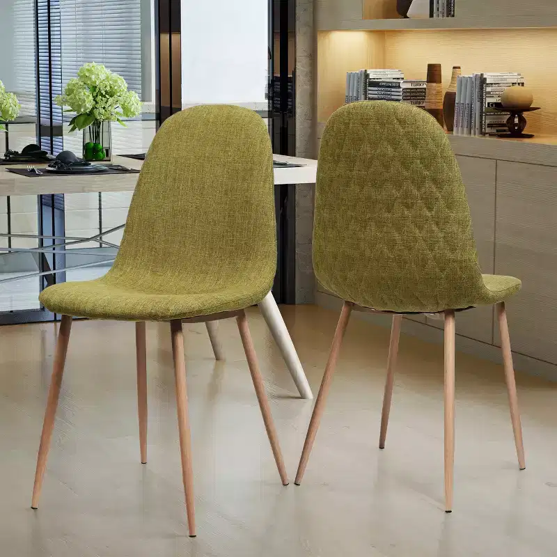 GDFStudio Amnesty Mid Century Upholstered Iron Frame Dining Chairs (Set of 2)