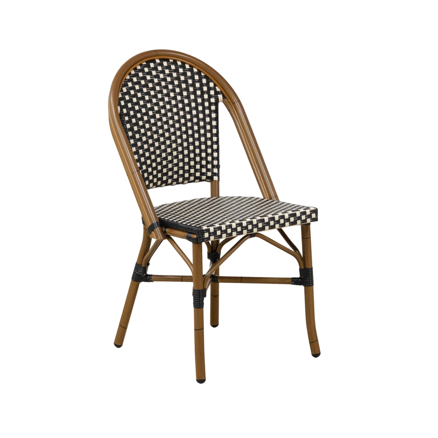 Modern Aluminum Outdoor Dining Chair with Woven, Stackable - Kitchen