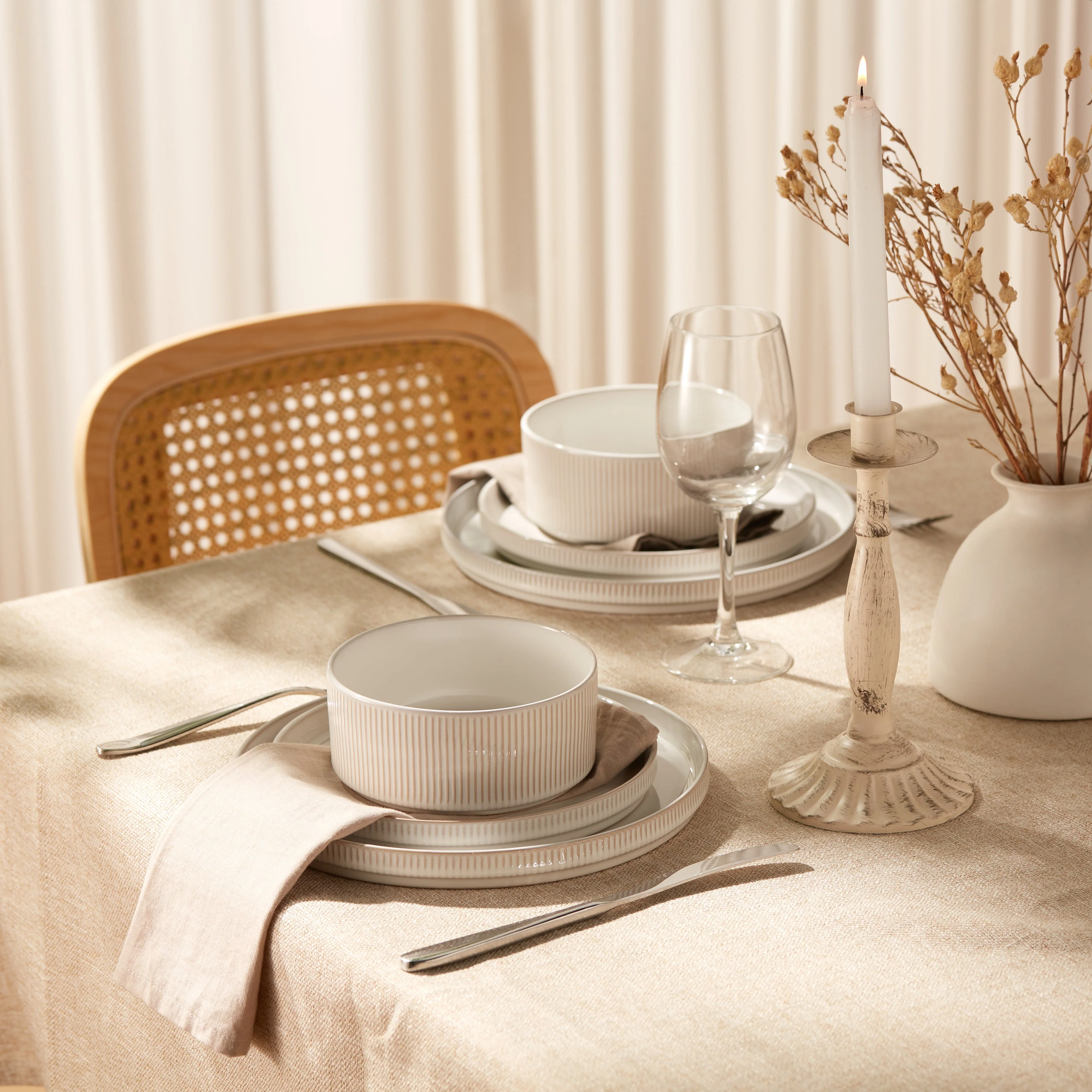 Ceramic Dinnerware Set, 12 Piece, Service for 4