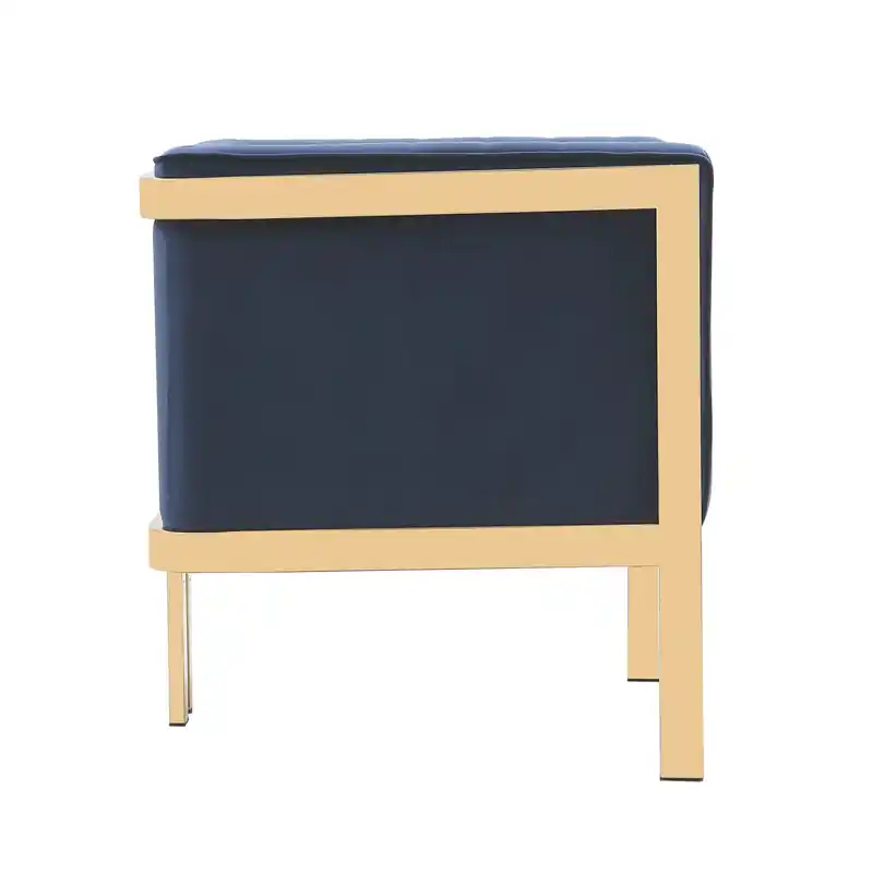 Brass Velvet Accent Armchair - Royal Blue