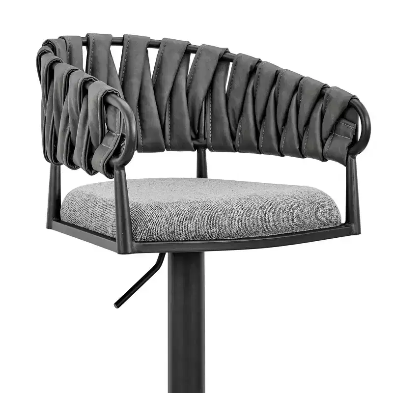 GDFStudio Blaise Modern Adjustable Swivel Faux Leather Upholstered Bar Stool
