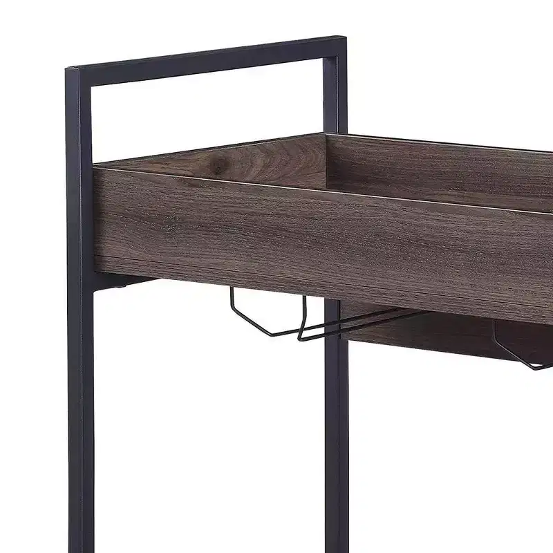 Acme Furniture Jerrick Bar Serving Cart Walnut/Black Finish