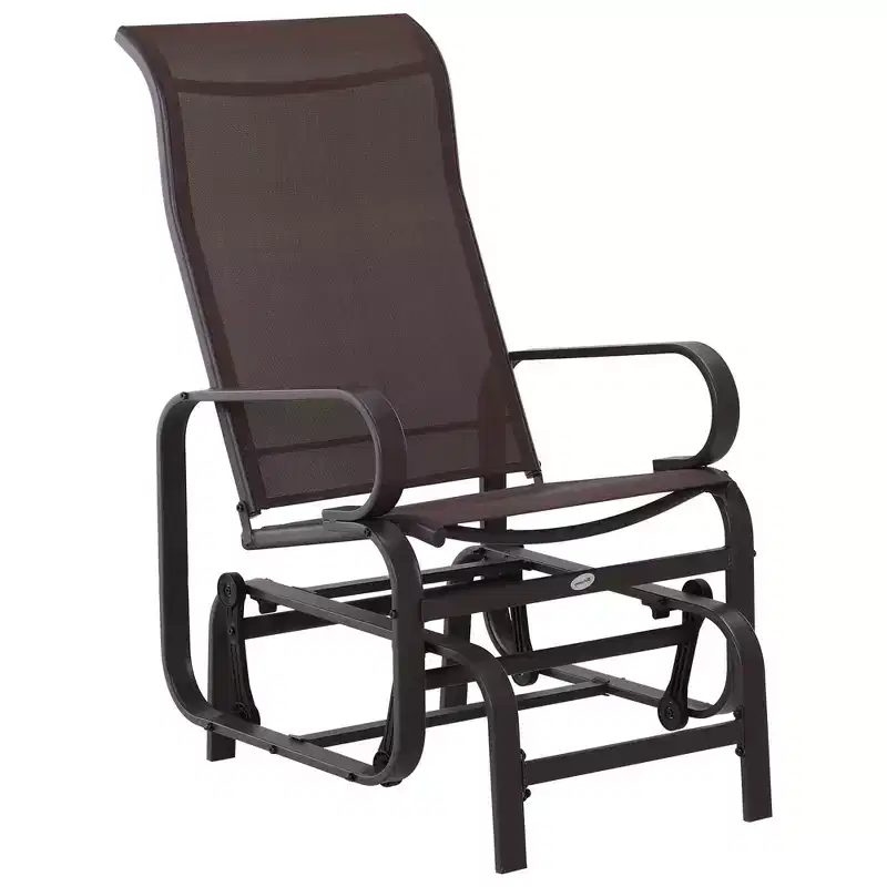 Gliding Lounger Chair, Single Rocker with Lightweight Metal & Mesh Construction