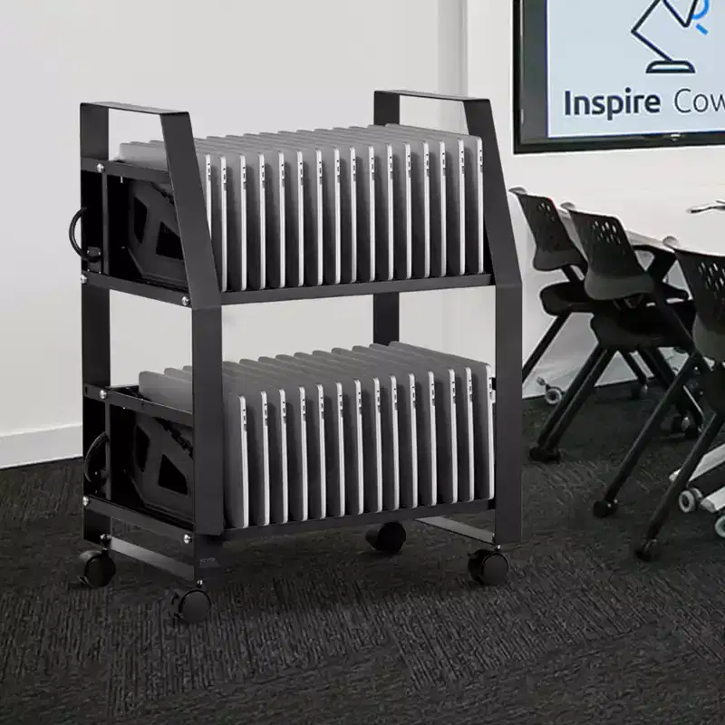 32-Device Mobile Open Charging Station Cart for Chromebook, Up to 15.6