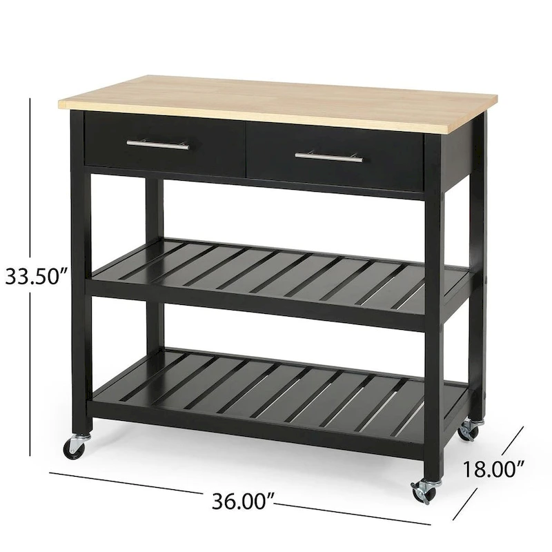 Modern White Wood Kitchen Cart with Wheels Drawers and Shelves by Christopher Knight Home