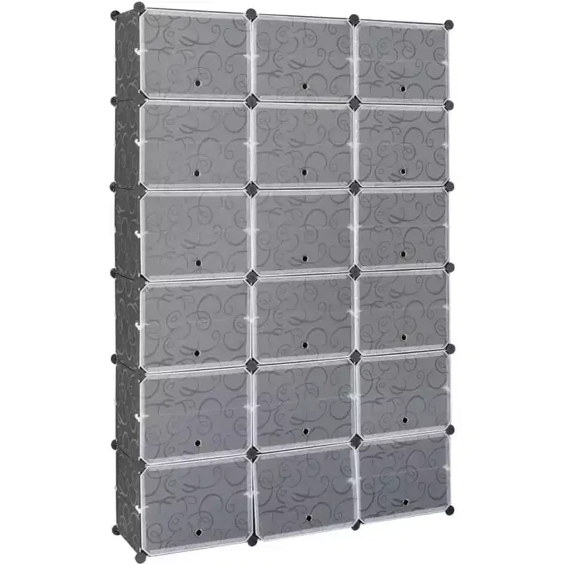 Expandable Plastic Shoe Rack, 12-Tier Shoe Cabinet, Holds 72 Pairs of Shoes, Suitable for Wardrobes, Entryways, Hallways,