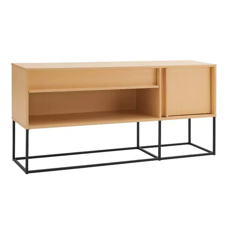 24/7 Shop At Home Tidehigh Modern 1 Drawer TV Stand for TVs up to 65 with Led Lights