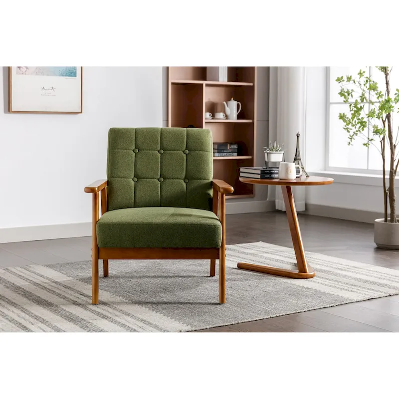 Upholstered Accent Arm Chair with Wood Frame