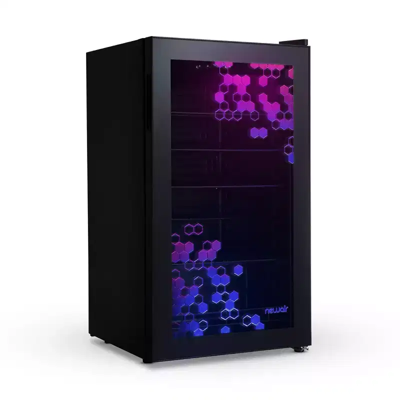 Newair Prismatic Series Beverage Fridge with RGB HexaColor LED Lights