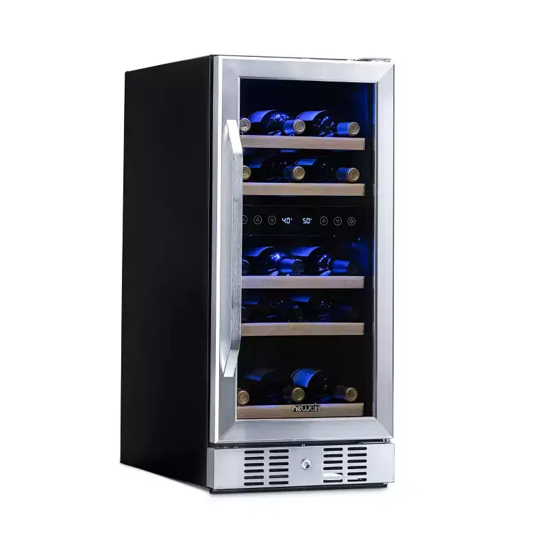 Newair 29-Bottle 14.8 Stainless Steel Built-In Dual Zone Wine Fridge