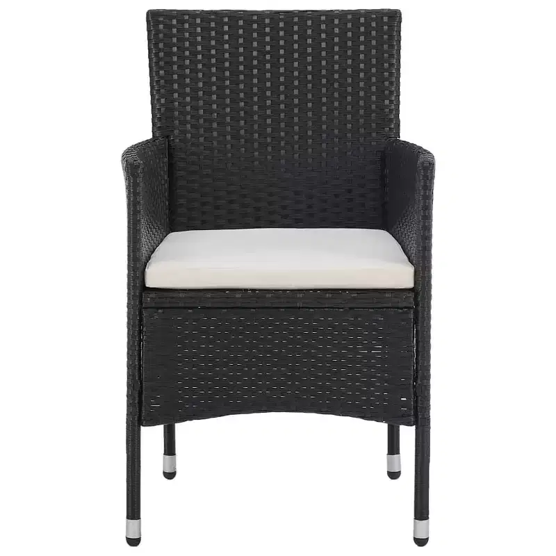 vidaXL Rattan Chair Set of 2 Poly Rattan and Steel