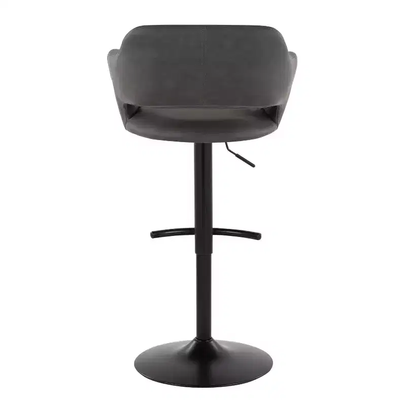 LumiSource Set of 2 Margarite Adjustable Barstools Black PU