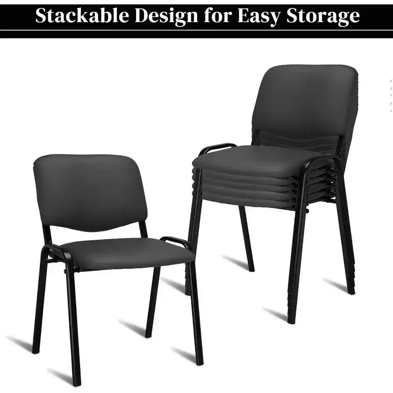 Karl Home 5-Pack PU Waiting Room & Conference Room Stackable Chairs