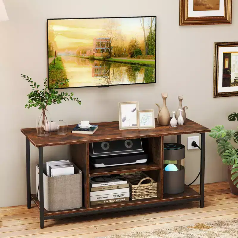 3-Tier Industrial TV Stand for TVs up to 50