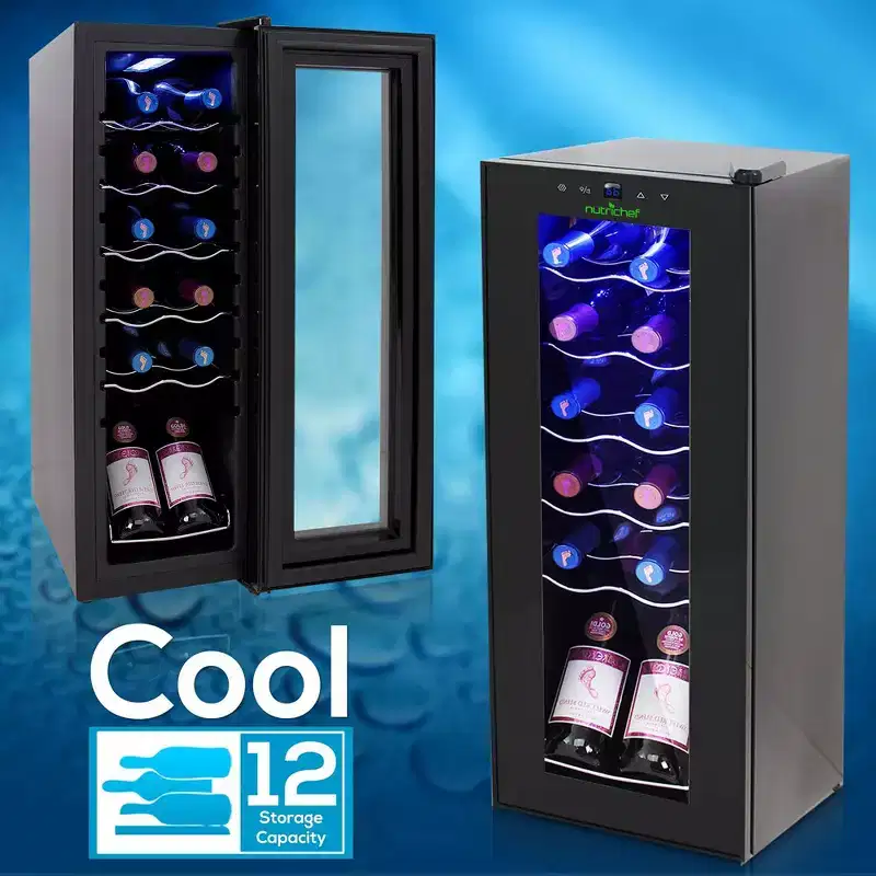 Mini Wine Fridge for Perfect Storage with Digital Control, Compact Design, 12-Bottle Capacity